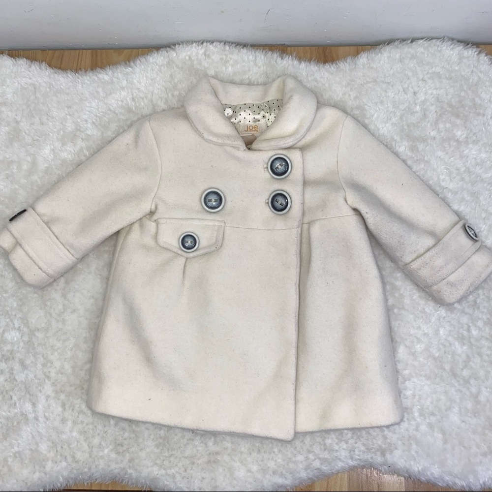 Joe Fresh off white baby Pea Coat size 6-12M